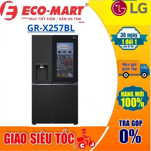 X257BL Tủ lạnh LG GR-X257BL Inverter 635 Lít Side By Side InstaView Door-in-Door - Ảnh 2