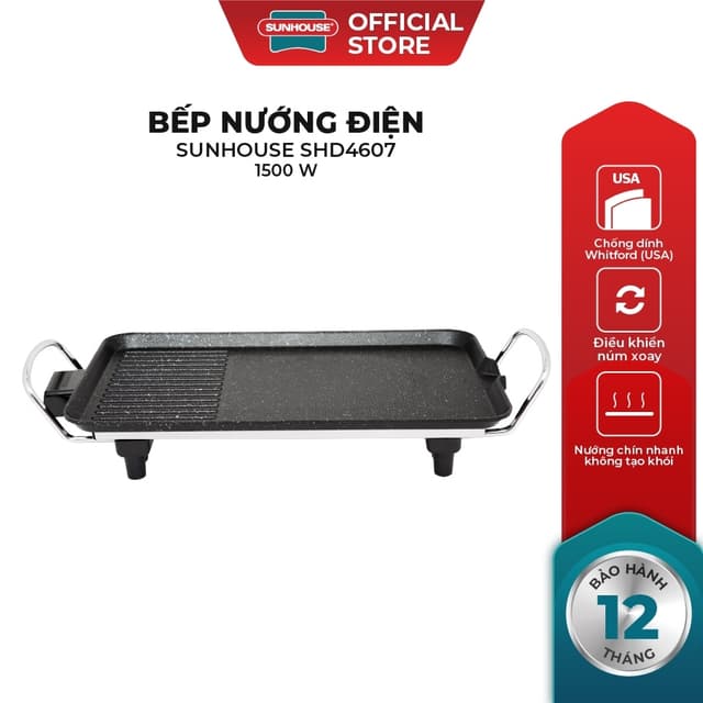 Bếp nướng điện không khói Sunhouse shd4607 công suất 1500w Hàng chính hãng (bao lỗi đổi) - Ảnh 11