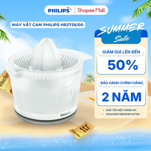 Máy Vắt Cam PHILIPS HR2738/00 (500ml - 25W) Máy Ép Cam Tiện Dụng - Bảo Hành 2 Năm Chính Hãng - Ảnh 11
