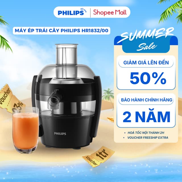 Máy Ép Trái Cây PHILIPS HR1832/00 (500W - 1.5L) Máy Ép Hoa Quả Nhanh Gọn, Tiện Lợi - Hàng Chính Hãng - Ảnh 12