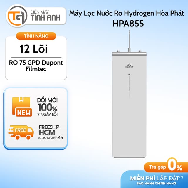 Máy Lọc Nước Ro Hydrogen Ion Kiềm Hòa Phát 12 Lõi HPA855 - Ảnh 5
