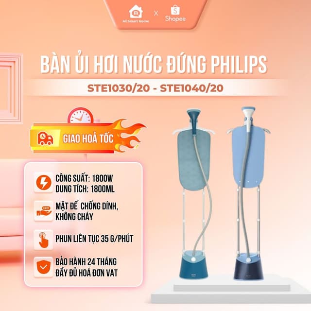Bàn ủi hơi nước đứng Philips STE1020/40 STE1030/20 STE1040/20, 1800W, Bảo hành chính hãng 2 năm - Ảnh 4