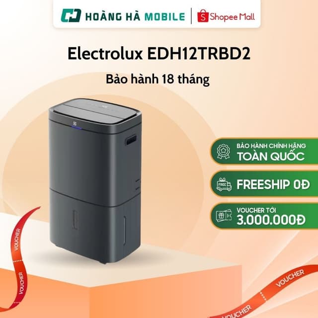 Máy hút ẩm kết hợp lọc khí Electrolux EDH12TRBD2, 24L - 50 m2/ EDH14TRBD2, 27L - 58 m2 - Chính hãng - Ảnh 10