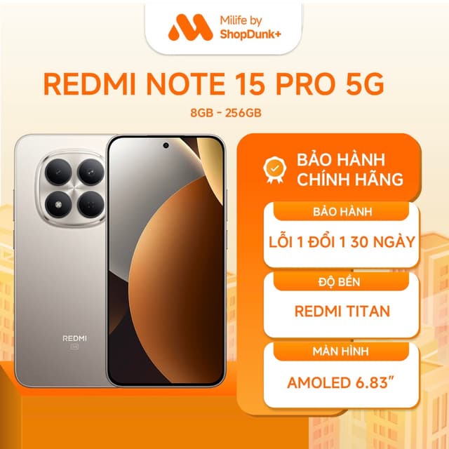 Điện Thoại Xiaomi Redmi Note 15 Pro 5G 8GB 256GB Chính Hãng BH 18 Tháng - Ảnh 3