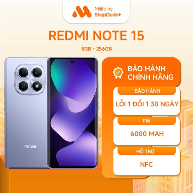 Điện Thoại Xiaomi Redmi Note 15 8GB 256GB Chính Hãng BH 18 Tháng - Ảnh 5