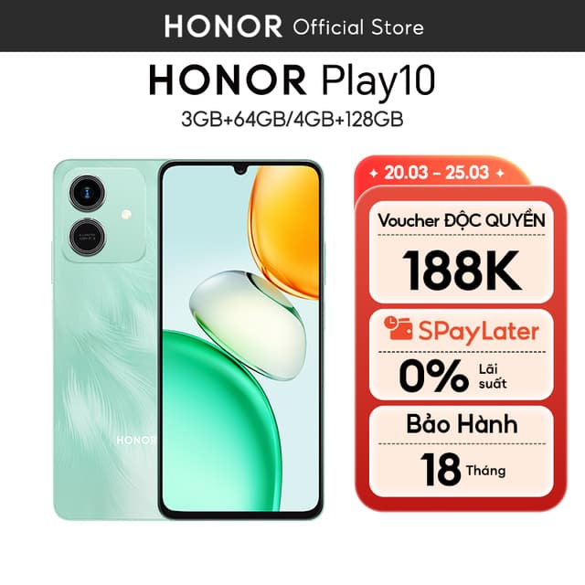 Điện thoại Honor Play 10 4GB+128GB/3GB+64GB | Pin 5000mAh | Màn hình 6.74" | Bảo hành 18 Tháng - Ảnh 5