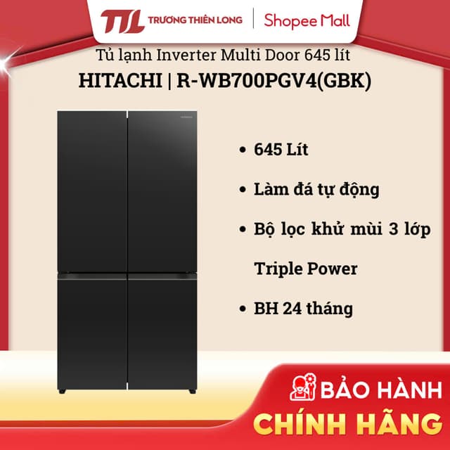 R-WB700PGV4(GBK)  - Tủ Lạnh Hitachi Inverter 645 lít Multi Door R-WB700PGV4(GBK) [FREESHIP HCM] - Ảnh 12