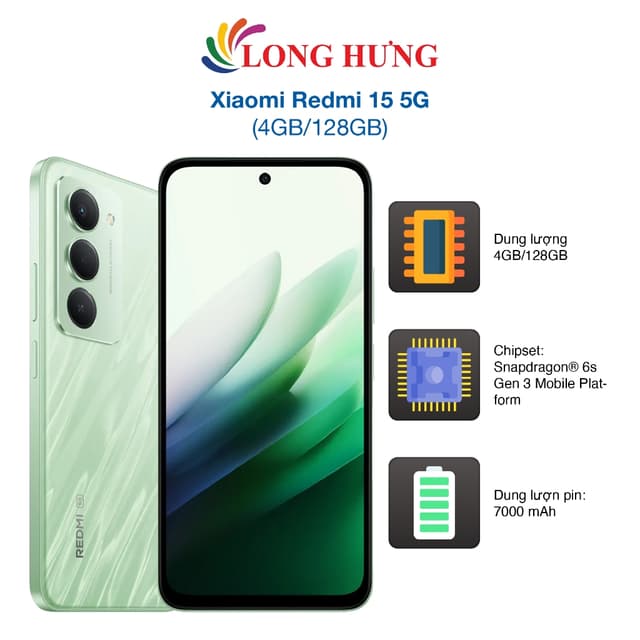 Điện thoại Xiaomi Redmi 15 5G (4GB/128GB) - Hàng chính hãng - Ảnh 3