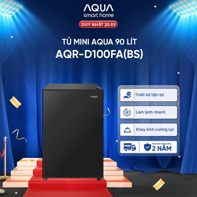 [SẢN PHẨM MỚI] Tủ lạnh Aqua 90 lít AQR-D100FA(BS) - Freeship toàn quốc - Mua trong livestream để có giá tốt nhất - Ảnh 7
