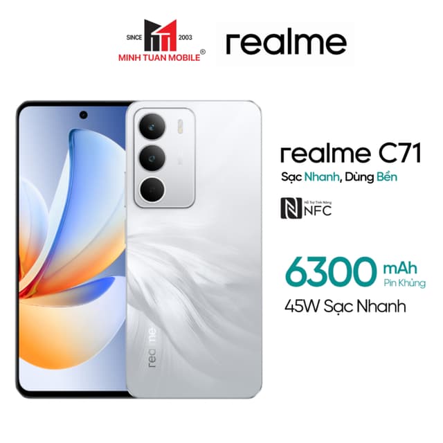 Điện Thoại Realme C71 4GB/128GB - Pin 6300mAh - Hàng Chính Hãng - Ảnh 2