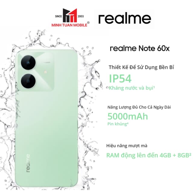 Điện thoại Realme Note 60X 3GB/64GB - Pin 5000mAh - Hàng Chính Hãng - Ảnh 3
