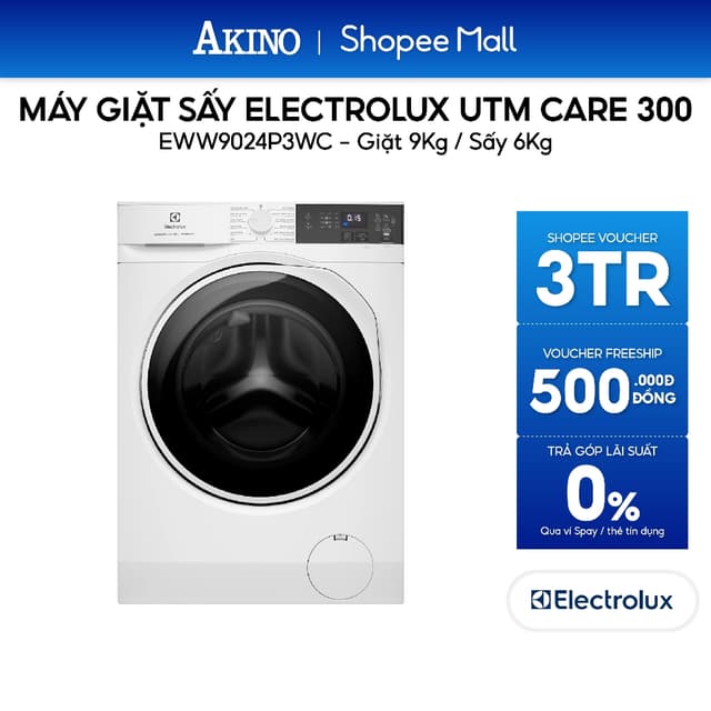 Máy giặt sấy Electrolux UltimateCare 300 Inverter giặt 9 kg - sấy 6 kg EWW9024P3WC - Bảo hành chính hãng - Ảnh 8