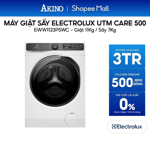 Máy giặt sấy Lồng Ngang Electrolux UltimateCare 500 Inverter giặt 11 kg - sấy 7 kg EWW1123P5WC - Hàng chính hãng - Ảnh 4