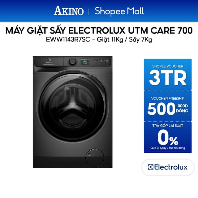 Máy giặt sấy Lồng Ngang Electrolux UltimateCare 700 Inverter giặt 11 kg - sấy 7 kg EWW1143R7SC - Hàng chính hãng - Ảnh 5