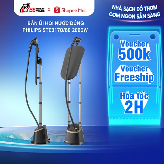 Bàn Ủi Hơi Nước Đứng Có Cầu Là Philips STE3170/80 2000W Công Suất Lớn - Ủi Nhanh, Không Cháy Vải - Ảnh 6