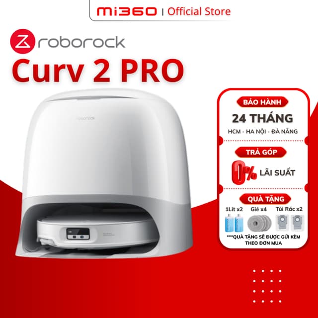 Robot hút bụi lau nhà Roborock Qrevo Curv 2 Pro - Lực hút khủng 25000Pa - Bản Quốc Tế - Ảnh 3