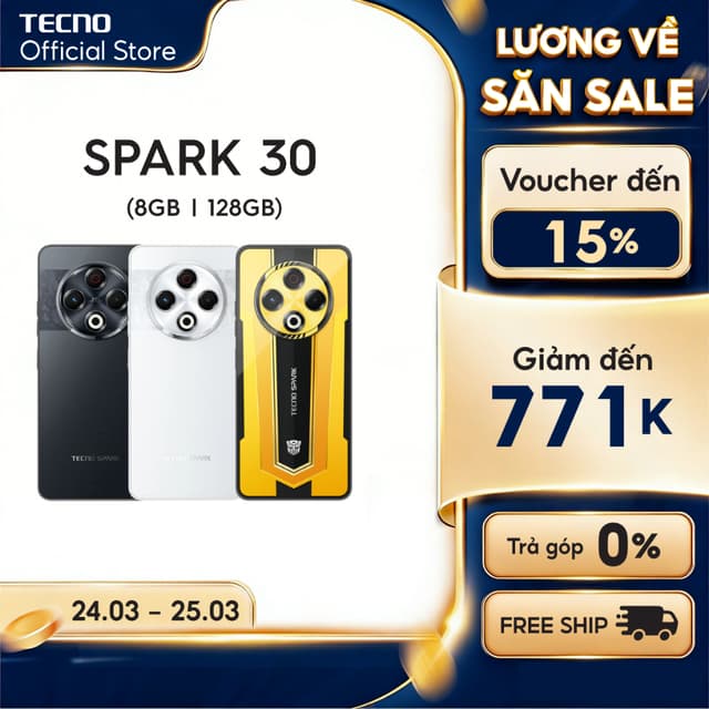 Điện thoại TECNO SPARK 30 (8+8)GB/128GB - Siêu bền | Loa kép 300% | Camera 64MP | NFC | Thiết Kế Transformers - Ảnh 4