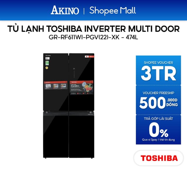 Tủ lạnh Toshiba Inverter 474 lít Multi Door GR-RF611WI-PGV(22)-XK - Hàng Chính Hãng - Ảnh 2