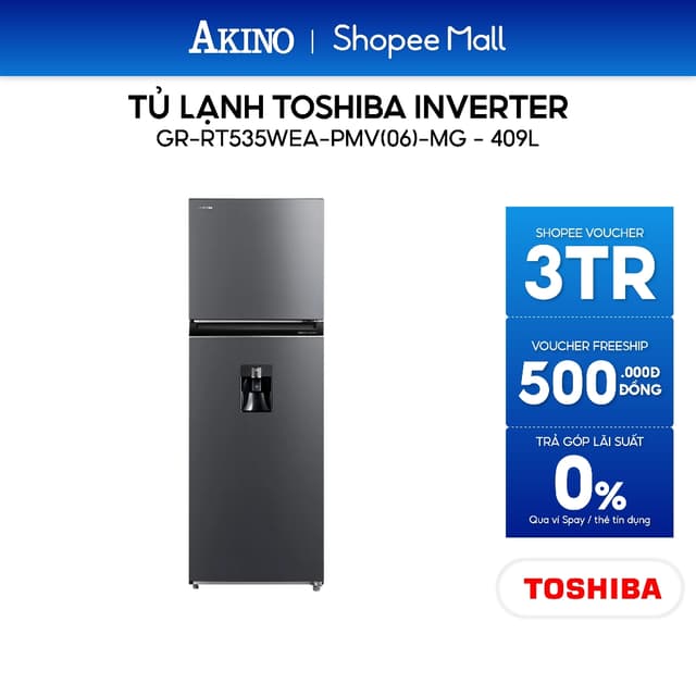 Tủ lạnh Toshiba Inverter 409 lít GR-RT535WEA-PMV(06)-MG - Hàng Chính Hãng - Ảnh 4