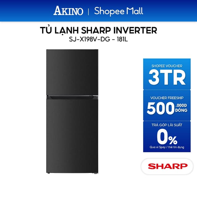 Tủ lạnh Sharp Inverter 181 lít SJ-X198V-DG - Bảo Hành Chính Hãng - Ảnh 11