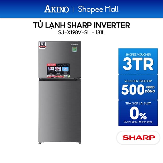 Tủ lạnh Sharp Inverter 181 lít SJ-X198V-SL / SJ-X198V-DG - Hàng Chính Hãng - Ảnh 5