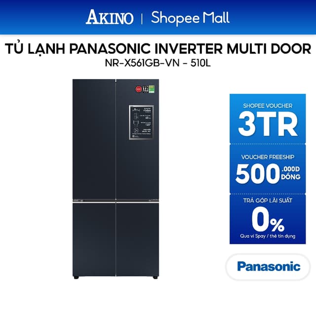 Tủ lạnh Panasonic Inverter 510 lít Multi Door NR-X561GB-VN - Hàng Chính Hãng - Ảnh 2