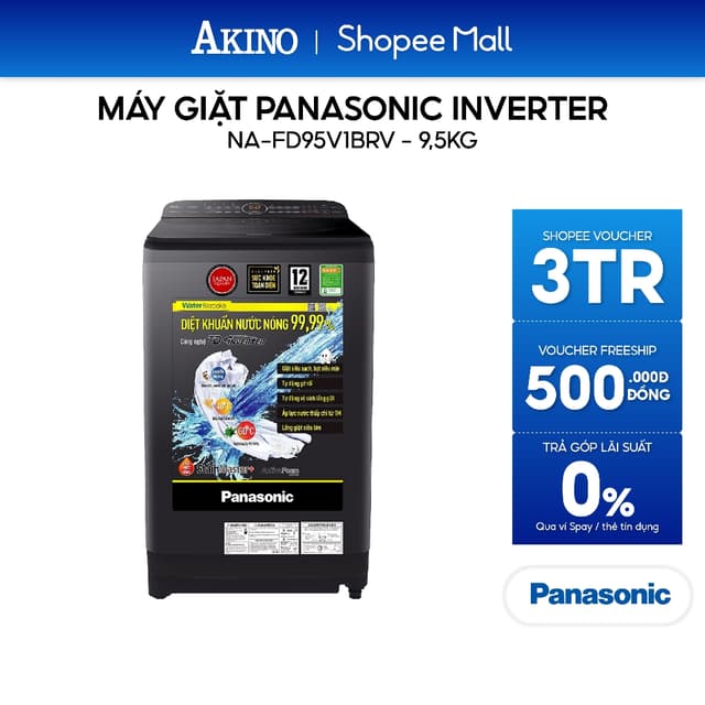NA-FD95V1BRV | Máy giặt Lồng Đứng Panasonic Inverter 9.5 Kg NA-FD95V1BRV - Hàng Chính Hãng - Ảnh 1
