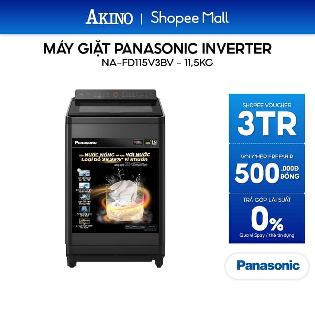 Máy giặt Lồng Đứng Panasonic Inverter 11.5 Kg NA-FD115V3BV - Hàng Chính Hãng - Ảnh 5