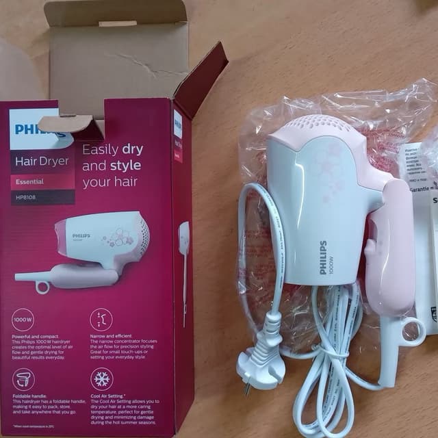 Máy Sấy Tóc Philips HP8108 - HP8108, Hàng Công Ty, 1000W, Trắng Cánh Sen - Ảnh 10