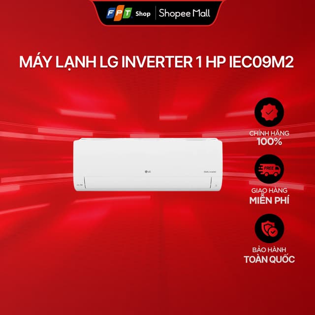 [Miễn phí công lắp đặt cơ bản] Máy lạnh LG Inverter 1 HP IEC09M2 - Ảnh 8