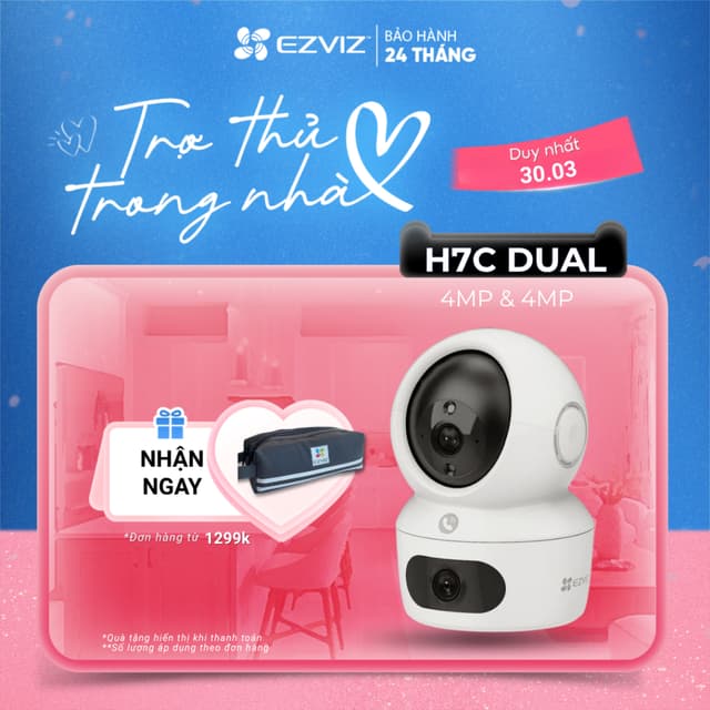 Camera WIFI EZVIZ H7C 4MP & 4MP Ống kính kép liên kết thông minh, Quay quét toàn diện, Đàm thoại 2 chiều - Ảnh 3