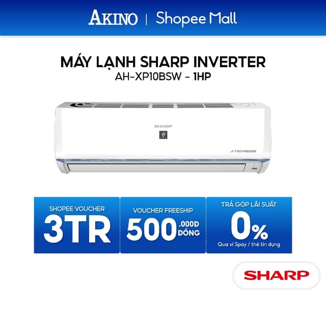 AH-XP10BSW I I Máy Lạnh Sharp INVERTER Tiết Kiệm Điện 9.000BTU/1.0 HP/1Ngựa - Model 2024 - Ảnh 7
