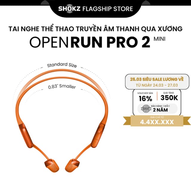 [MỚI] Tai Nghe Bluetooth Thể Thao Truyền Âm Thanh Qua Xương SHOKZ OPENRUN PRO 2-MINI S821 Bảo Hành 2 Năm - Ảnh 6