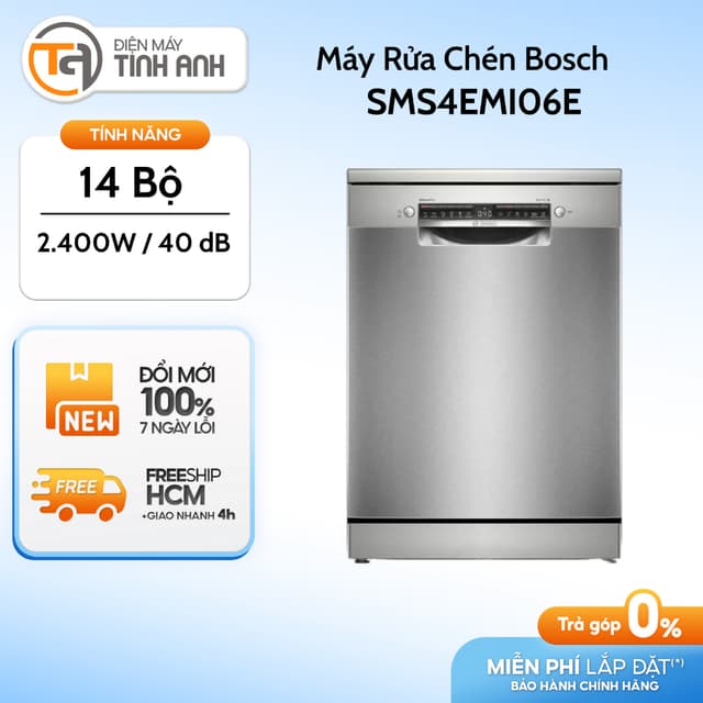 Máy Rửa Chén Độc Lập Bosch SMS4EMI06E - 14 Bộ - Ảnh 4