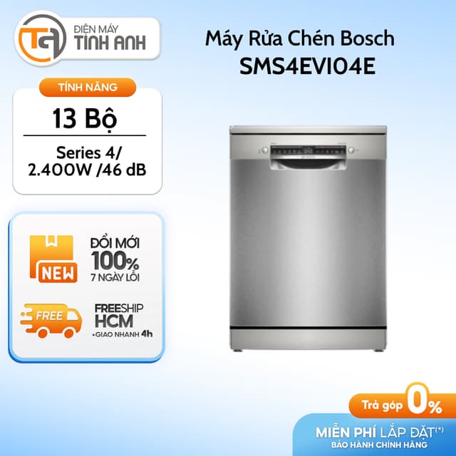 Máy Rửa Chén Độc Lập Bosch SMS4EVI04E - 13 Bộ - Ảnh 3