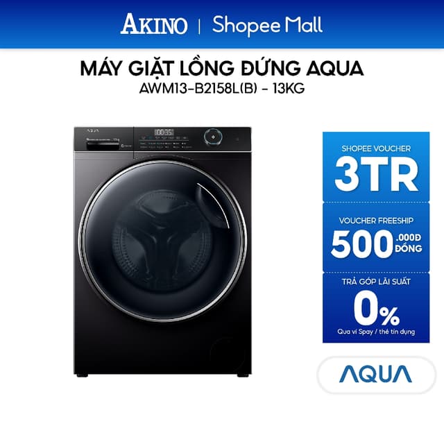 Máy giặt Lồng Đứng Aqua Inverter 13 kg AWM13-B2158L(B) - Hàng Chính Hãng - Ảnh 4