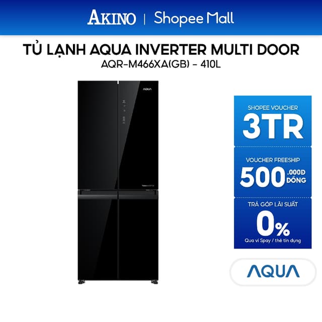 Tủ lạnh Aqua Inverter 410 lít Multi Door AQR-M466XA(GB) - Hàng Chính Hãng - Ảnh 1