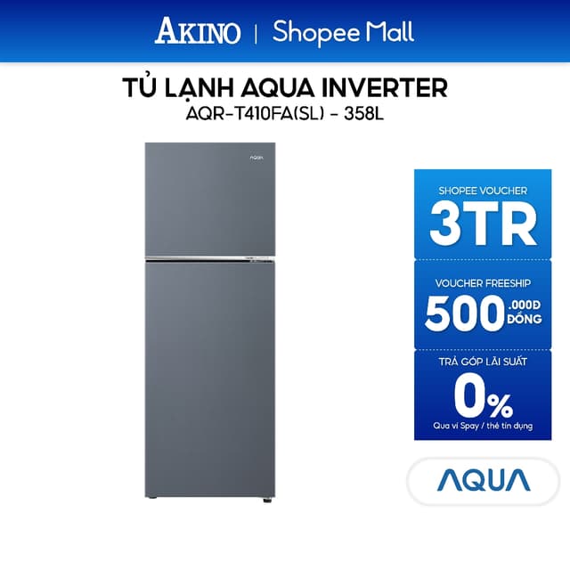 Tủ lạnh Aqua Inverter 358 lít AQR-T410FA(SL) - Bảo Hành Chính Hãng - Ảnh 2