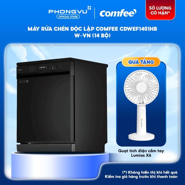 Máy rửa chén Comfee CDWEF1401HB-W-VN (14 bộ) - Sấy AI Heat Dry - App SmartHome - Bảo hành 12 tháng - Ảnh 3
