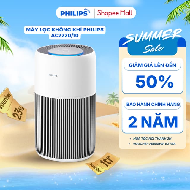 Máy Lọc Không Khí PHILIPS AC2220/10 (28W - 45dB) Loại Bỏ Các Chất Gây Ô Nhiễm, Điều Khiển Từ Xa - Ảnh 9