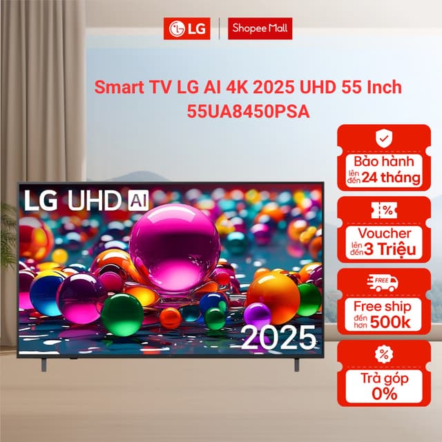 Smart TV LG AI 4K 2025 UHD 55 Inch 55UA8450PSA.ATV - Ảnh 8