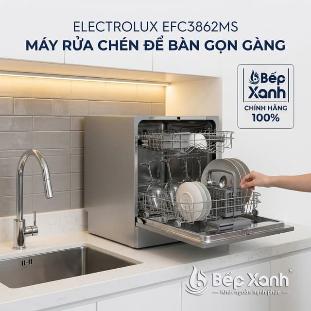 [New 2026] Máy Rửa Chén Electrolux 8 Bộ EFC3862MS (Màu Bạc) - Công Nghệ AirDry - Tặng Quà 230K - Hàng Chính Hãng - Ảnh 11