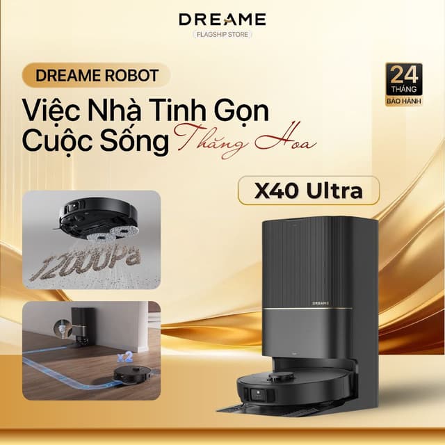 Robot Hút Bụi Lau Nhà Dreame X40 Ultra | Tự Động Giặt, Sấy Giẻ Lau | Cảm Biến Bụi Bẩn | BH 24 Tháng - Ảnh 6