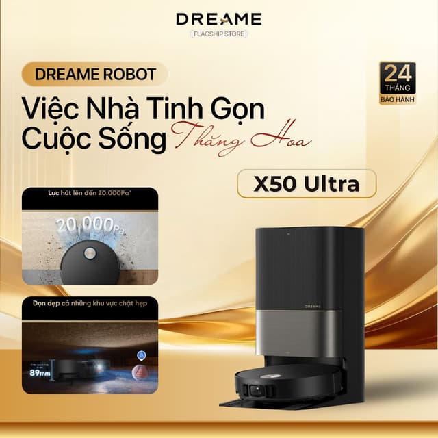 Robot Hút Bụi Lau Nhà Dreame X50 Ultra | Leo Bậc Linh Hoạt 60mm | Tự Động Đổ Rác | BH 24 Tháng - Ảnh 1