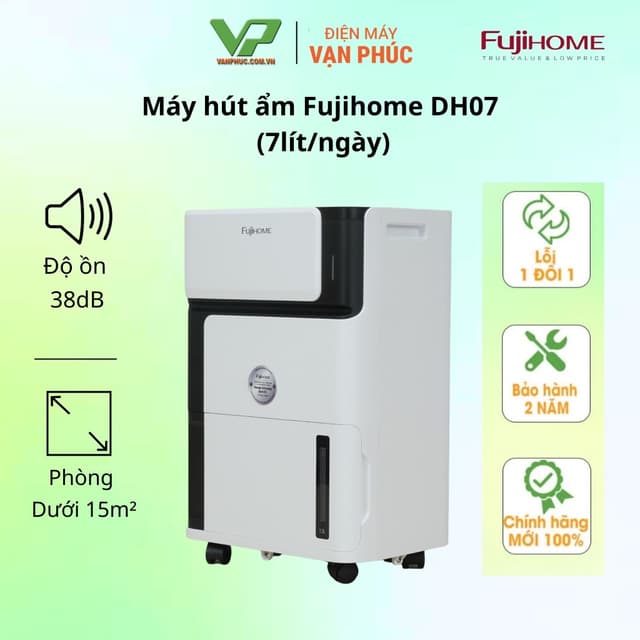 Máy hút ẩm dân dụng Fujihome DH07 công suất 7L/ngày - Ảnh 7