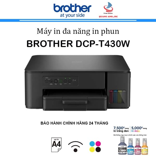 Máy in phun màu đa năng Brother DCP-T430W (In | Copy | Scan | A4 | A5 | USB | WIFI) - Ảnh 2