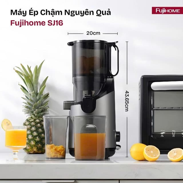 Máy Ép Chậm Ép Nguyên Trái Fujihome SJ16 | Cốc Ép 750ml, Cốc Bã 900ml | Tách Nước – Tách Bã Rõ Ràng - Ảnh 10