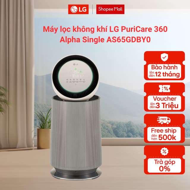 Máy lọc không khí LG PuriCare 360 Alpha Single AS65GDBY0.ABAE 48W - Ảnh 7