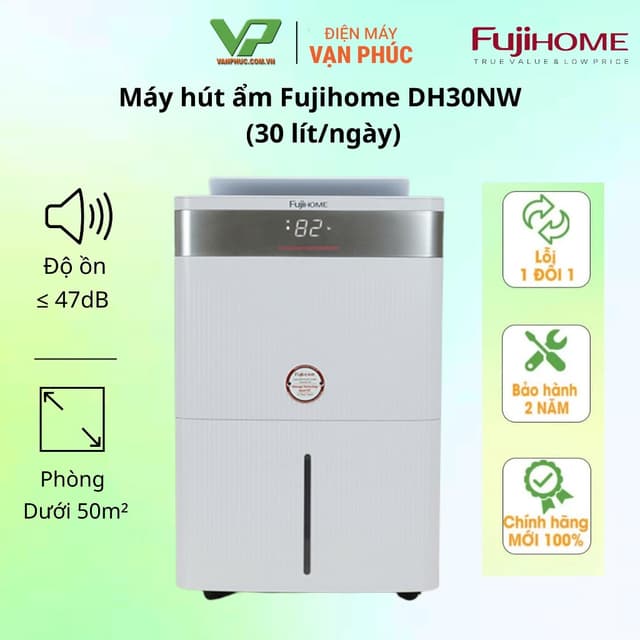 Máy hút ẩm Fujihome DH30NW công suất 30 lít/ngày, kết nối Wifi - Ảnh 1