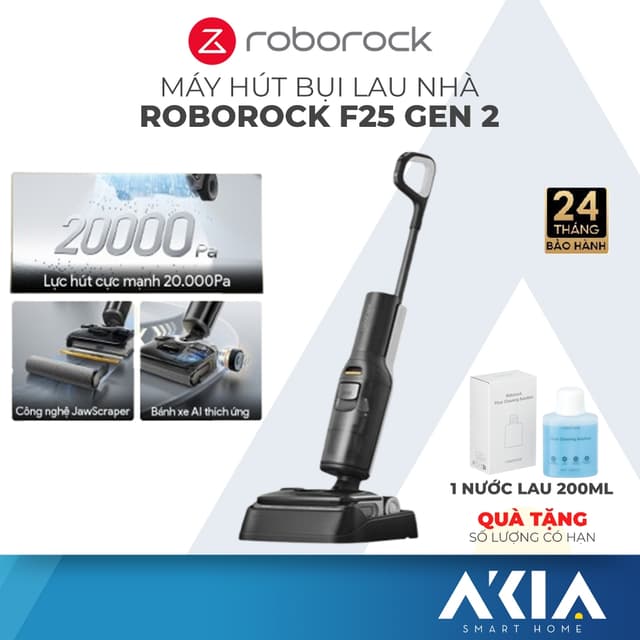 Máy hút bụi lau nhà cầm tay Roborock F25 Gen 2, Tự động giặt sấy giẻ, Lực hút 20.000Pa, chính hãng - Ảnh 4